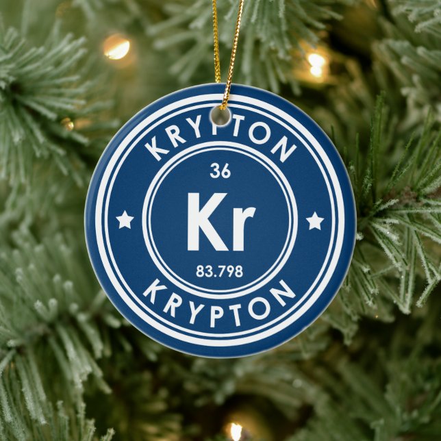 Cerâmica Ornamento Cerâmico Azul De Elemento Krypton (Árvore)