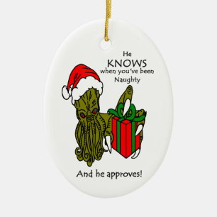 Cerâmica Ornamento Cerâmico Cthulhu de Natal