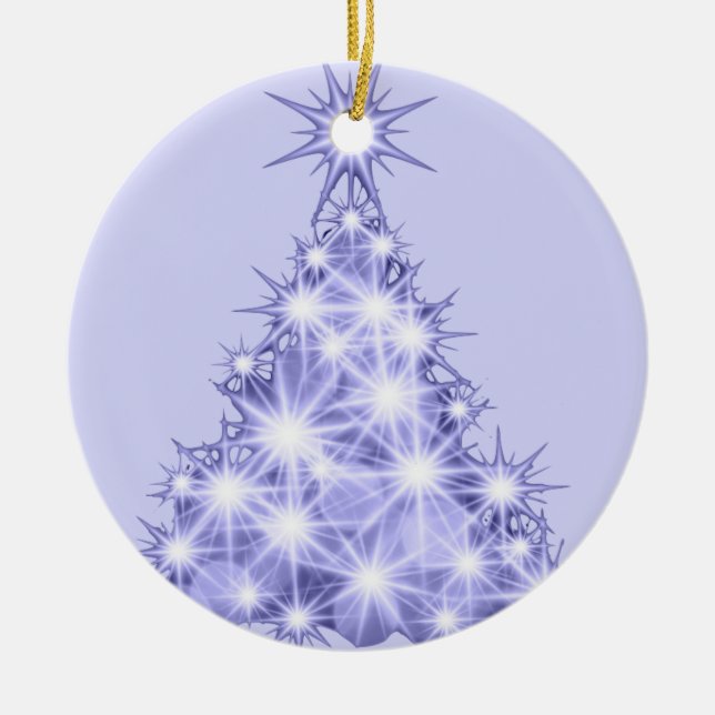 Cerâmica Ornamento cerâmico da Árvore de Natal lavanda (Frente)