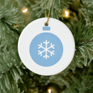 Cerâmica Ornamento cerâmico da Bola Azul de Natal