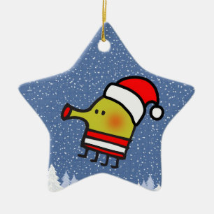 Cerâmica Ornamento Cerâmico da Estrela de Natal da Doodle 