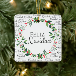 Cerâmica Ornamento Cerâmico da Frota de Natal Feliz Navidad