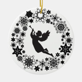 Cerâmica Ornamento Cerâmico de Angel Silhouette de Natal