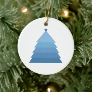 Cerâmica Ornamento cerâmico de árvore de Natal azul