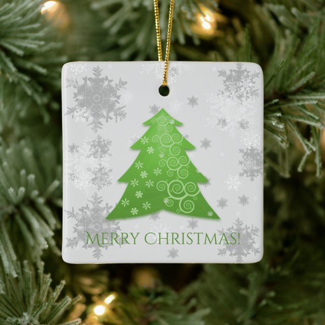 Cerâmica Ornamento cerâmico de Árvore de Natal Festiva Verd (Árvore)