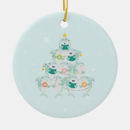 Cerâmica Ornamento cerâmico de árvores de Natal de tubarão-