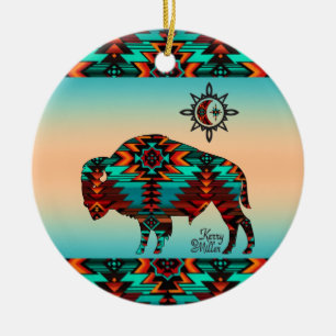 Cerâmica Ornamento Cerâmico de Buffalo Sudoeste