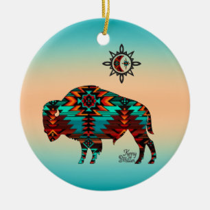Cerâmica Ornamento Cerâmico de Buffalo Sudoeste