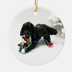 Cerâmica Ornamento Cerâmico de Cães de Água em Português