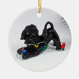 Cerâmica Ornamento Cerâmico de Cães de Água em Português