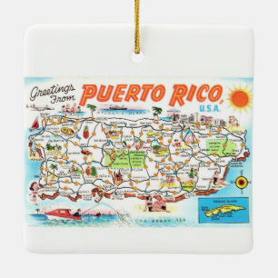 Cerâmica Ornamento cerâmico de cartão postal Porto Rico