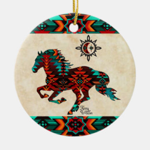Cerâmica Ornamento Cerâmico de Cavalo Sudoeste