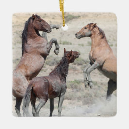 Cerâmica Ornamento Cerâmico de Cavalos Selvagens de Lava-Ar