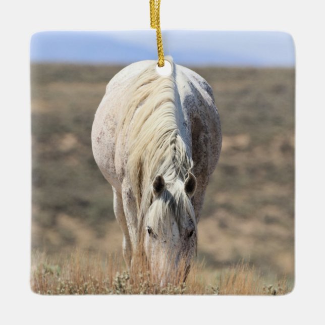 Cerâmica Ornamento Cerâmico de Cavalos Selvagens de Lava-Ar (Frente)