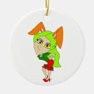 Cerâmica ornamento cerâmico de chibi bunnygirl