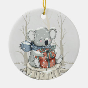 Cerâmica Ornamento Cerâmico De Cinza Leve Cute Koala Snowfa