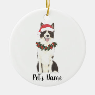 Cerâmica Ornamento Cerâmico de Collie de Borda Personaliza