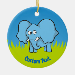 Cerâmica Ornamento cerâmico de elefante azul