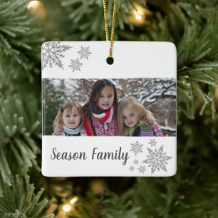 Cerâmica Ornamento Cerâmico de Foto de Natal da Família S