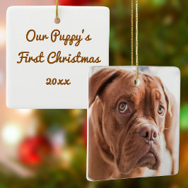 Cerâmica Ornamento Cerâmico de Foto de Primeiro Natal