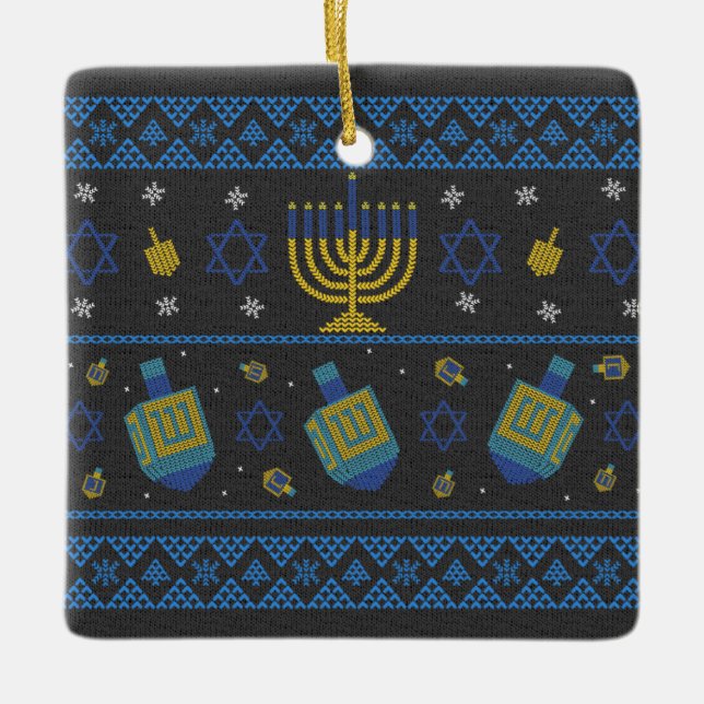Cerâmica ornamento cerâmico de Hanukkah (Frente)