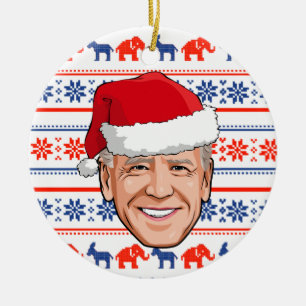 Cerâmica Ornamento cerâmico de Joe Biden Christmas