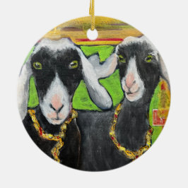 Cerâmica Ornamento cerâmico de namorada Goat Love