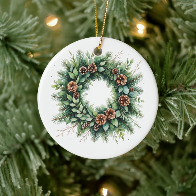 Cerâmica Ornamento Cerâmico de Natal com Pecone Wreath (Árvore)