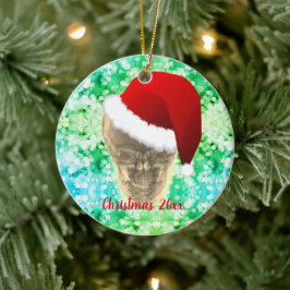 Cerâmica Ornamento Cerâmico de Natal da Head Xray Santa Hat