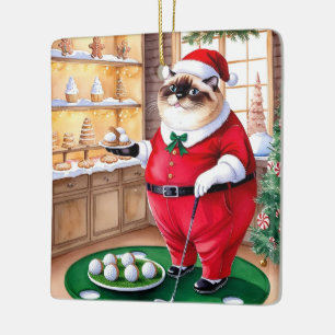 Cerâmica Ornamento cerâmico de Natal de Golfe CAT