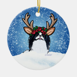 Cerâmica Ornamento Cerâmico de Natal para o Chin Reindeer J