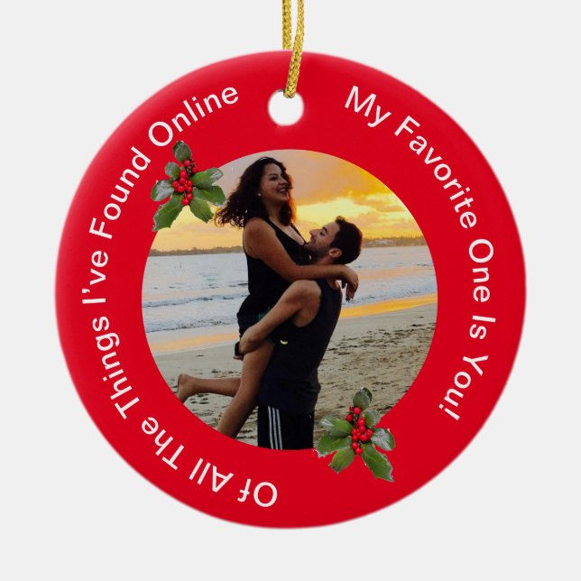 Cerâmica Ornamento cerâmico de Natal Vermelho e Verde para  (Frente)