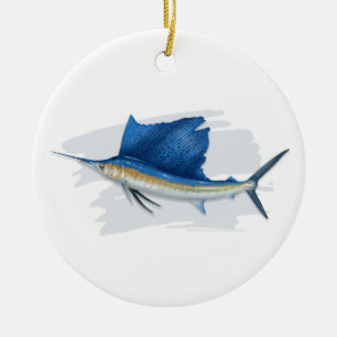 Cerâmica Ornamento cerâmico de peixe-vela do Atlântico