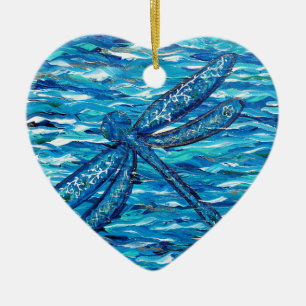 Cerâmica Ornamento Cerâmico de Pintura por Dragonfly Azul