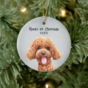 Cerâmica Ornamento Cerâmico de Poodle Personalizado