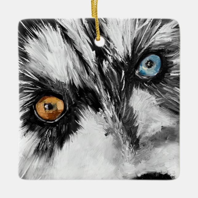 Cerâmica Ornamento Cerâmico do Alaskan de Execução de vamos (Frente)