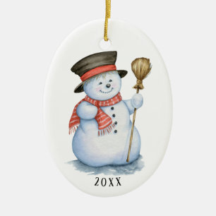 Cerâmica Ornamento cerâmico Enchanted do boneco de neve