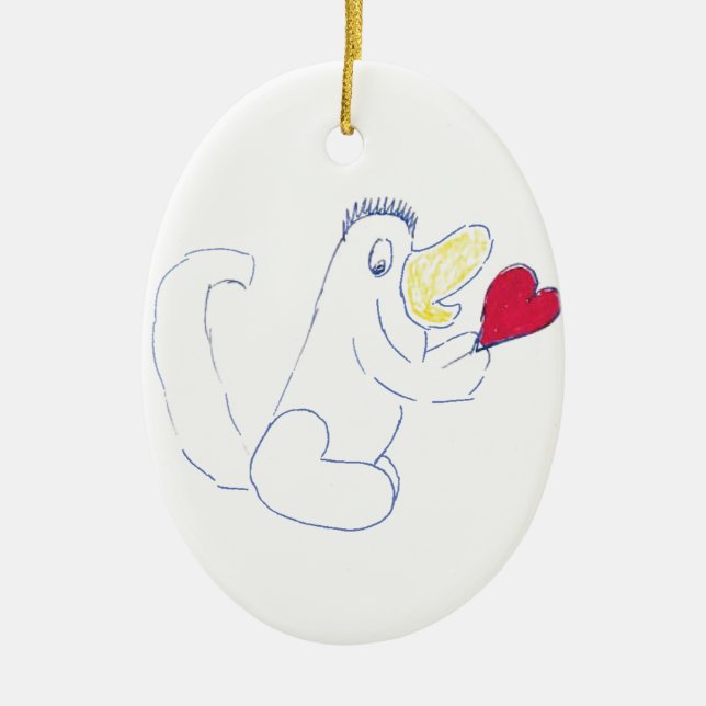Cerâmica Ornamento Cerâmico Oval de Inseto de Amor (Frente)