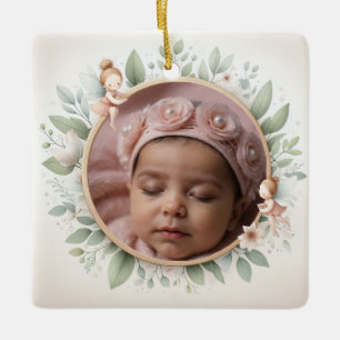 Cerâmica Ornamento cerâmico personalizável com quadro de fa