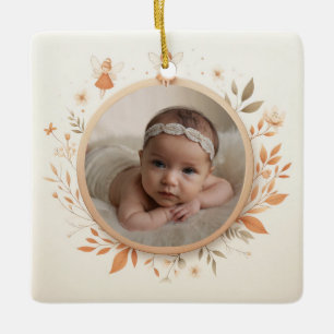 Cerâmica Ornamento cerâmico personalizável com quadro de fa