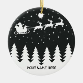 Cerâmica Ornamento cerâmico personalizável da noite de Nata