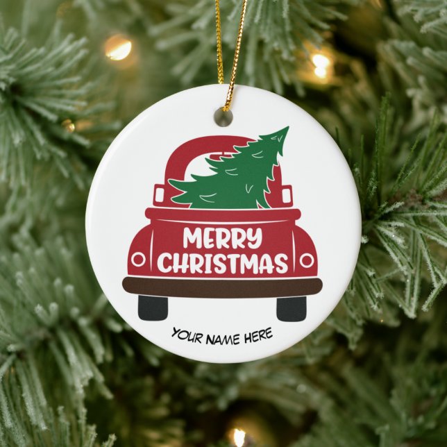 Cerâmica Ornamento Cerâmico Personalizável de Caminhão de N (Árvore)