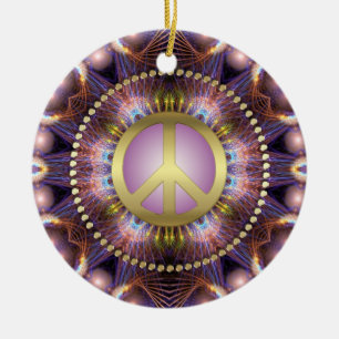 Cerâmica Ornamento cerâmico roxo de NewAge do sinal de paz
