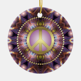 Cerâmica Ornamento cerâmico roxo de NewAge do sinal de paz