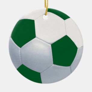 Cerâmica Ornamento cerâmico verde e branco da bola de