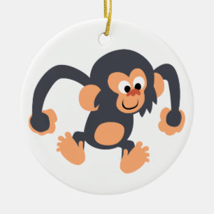 Cerâmica Ornamento Chimpanzé de Cartoon Bonito