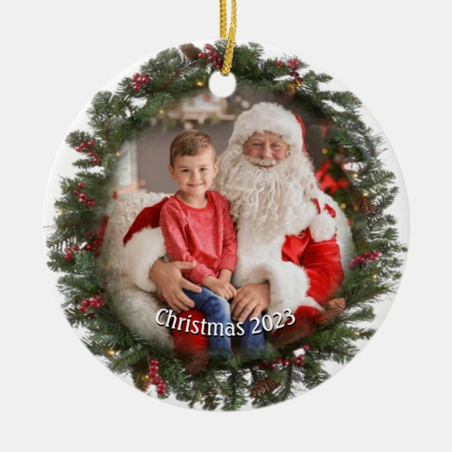 Cerâmica Ornamento Circular de Garland Foto (Frente)