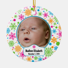 Cerâmica Ornamento Colorido do Floco de Neve