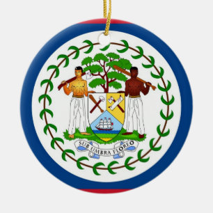 Cerâmica Ornamento com a bandeira de Belize
