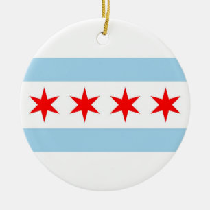 Cerâmica Ornamento com a bandeira de Chicago, Illinois